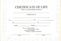 Certificate Of Life | Baby Death, Death Certificate intended for Baby Death Certificate Template