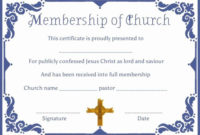Certificate Of Membership Template Fresh Free Church with regard to Unique Membership Certificate Template Free 20 New Designs