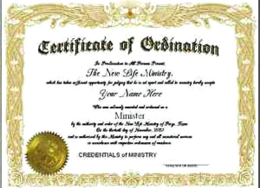 Certificate Of Ordination Template (2) - Templates Example for Certificate Of Ordination Template