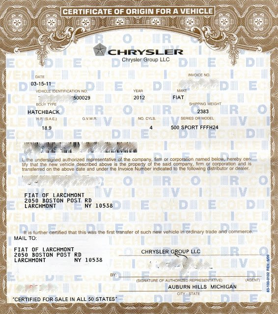 Certificate Of Origin For A Vehicle Template (5) - Templates intended for Certificate Of Origin For A Vehicle Template