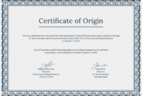 Certificate Of Origin For A Vehicle Template (7) – Templates inside Best Certificate Of Origin For A Vehicle Template
