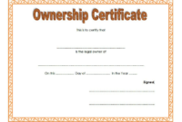Certificate Of Ownership Llc Free Template 2 inside Fresh Ownership Certificate Templates