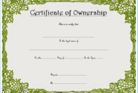 Certificate Of Ownership Template (3) – Templates Example intended for Fresh Ownership Certificate Templates