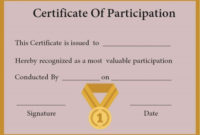 Certificate Of Participation In Workshop Template for Certificate Of Participation In Workshop Template