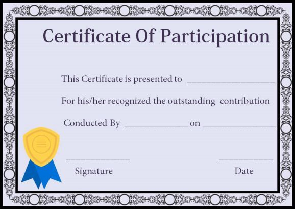 Certificate Of Participation In Workshop Templates inside Certificate Of Participation In Workshop Template
