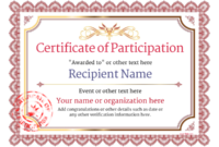 Certificate Of Participation Template Doc (4) – Templates regarding Certificate Of Participation Template Doc