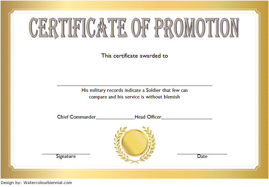 Certificate Of Promotion Template Army Free 1 | Two Package in Unique Certificate Of School Promotion 10 Template Ideas