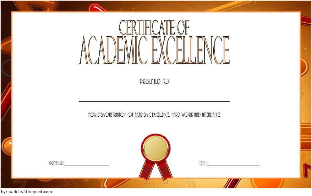 Certificate Of Recognition For Academic Excellence Template in Unique Certificate Of Academic Excellence Award