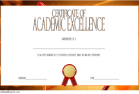 Certificate Of Recognition For Academic Excellence Template inside Unique Academic Award Certificate Template