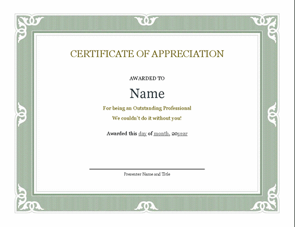 Certificate Of Recognition For Administrative Professional with regard to Template For Recognition Certificate