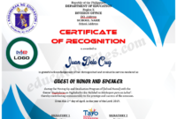 Certificate Of Recognition For Guest Of Honor & Speaker inside Unique Downloadable Certificate Of Recognition Templates