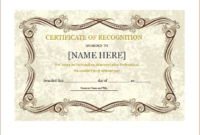 Certificate Of Recognition Template For Word | Document Hub for Downloadable Certificate Of Recognition Templates