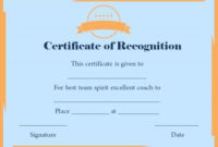 Certificate Of Recognition Templates: 30+ Best Ideas And inside Best Coach Certificate Template