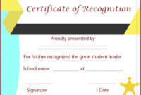 Certificate Of Recognition Templates: 30+ Best Ideas And pertaining to Student Leadership Certificate Template Ideas