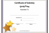 Certificate Of Sobriety Templates Pdf. Download Fill And within Certificate Of Sobriety Template Free
