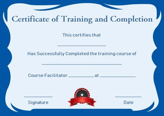 Certificate Of Training Completion Template Free | Training for Free Training Completion Certificate Templates