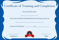 Certificate Of Training Completion Template Free | Training for New Training Completion Certificate Template 10 Ideas