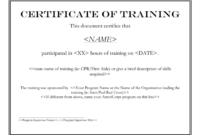 Certificate Of Training Template In Word And Pdf Formats in Training Certificate Template Word Format