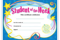 Certificate Student Of The Week. Unique Awards Feature throughout Student Of The Week Certificate Templates