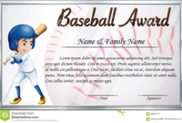 Certificate Template For Baseball Award With Baseball Player with regard to Best 10 Free Printable Softball Certificate Templates