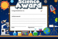 Certificate Template For Science Award Royalty Free Vector with Science Achievement Certificate Templates