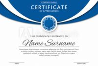 Certificate Template In Elegant Blue Color With Medal And pertaining to Winner Certificate Template Free 12 Designs