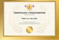 Certificate Template In Football Sport Theme – Stock with Football Certificate Template