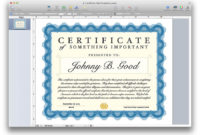 Certificate Template in Unique Certificate Template For Pages