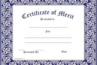 Certificate Template | Merit Award | Certificate Templates pertaining to Merit Certificate Templates Free 10 Award Ideas