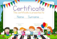 Certificate Template With Children Crossing Road Background pertaining to Best Children&#039;S Certificate Template