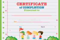 Certificate Template With Kids Walking In The Park Stock in Unique Walking Certificate Templates