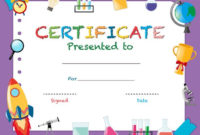 Certificate Template With School Objects – Download Free throughout Certificate Templates For School