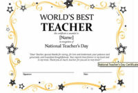 Certificates For Teachers: The World'S Best Teacher Award pertaining to New Best Teacher Certificate Templates Free