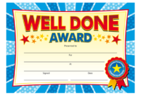 Certificates For Well Done Awards From Brainwaves. Supplying for Well Done Certificate Template