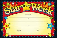 Certificates - Star Of The Week - Ft102 | Star Of The Week with New Star Of The Week Certificate Template