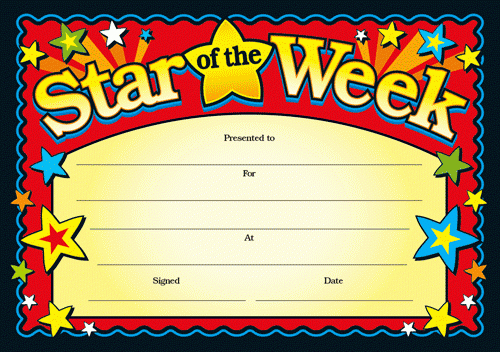 Certificates - Star Of The Week - Ft102 | Star Of The Week with New Star Of The Week Certificate Template