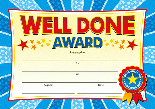 Certificates - Well Done Award | Certificate Templates with regard to Good Job Certificate Template