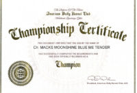 Champion Macks inside Unique Certificate Of Championship