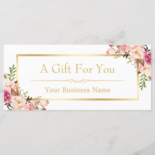 Chic Floral Gold Beauty Salon Gift Certificate | Zazzle pertaining to Unique Beauty Salon Gift Certificate