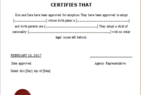Child Adoption Certificate Template For Word | Document Hub inside Fresh Child Adoption Certificate Template