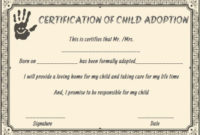 Child Adoption Certificates: 10 Free Printable And with Blank Adoption Certificate Template