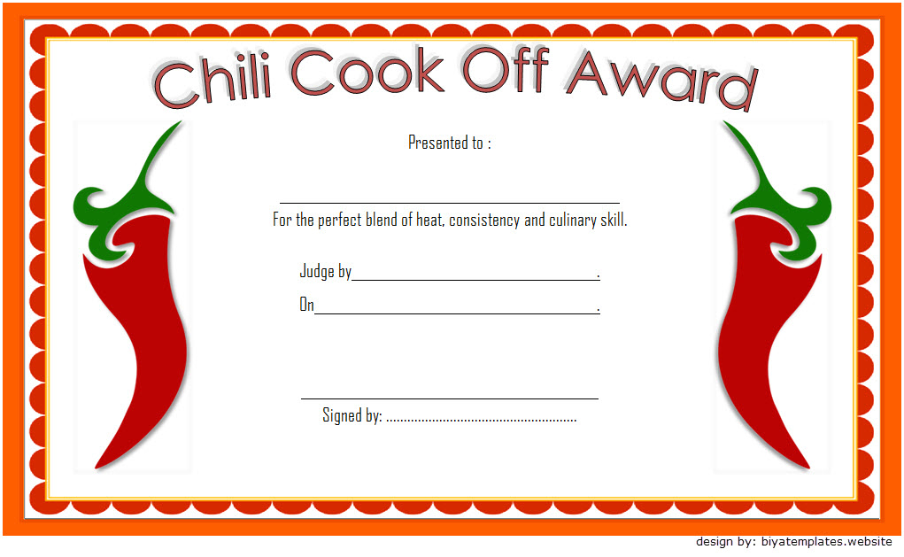 Chili Cook Off Award Certificate Template Free 2 | Chili throughout New Chili Cook Off Award Certificate Template Free