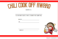 Chili Cook-Off Award Certificate Template Free 3 | Awards pertaining to Chili Cook Off Certificate Templates