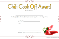 Chili Cook-Off Award Certificate Template Free 4 for Chili Cook Off Certificate Template