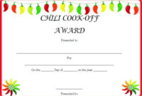 Chili Cook Off Award Certificate Template Winner Certificate for Chili Cook Off Award Certificate Template Free
