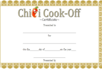 Chili Cook-Off Certificate Template Free 3 | Chili Cook Off pertaining to New Chili Cook Off Certificate Templates