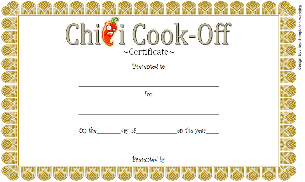 Chili Cook-Off Certificate Template Free 3 | Chili Cook Off throughout New Chili Cook Off Award Certificate Template Free