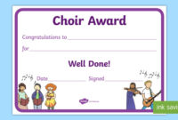 Choir Award Certificate (Teacher Made) with Choir Certificate Template