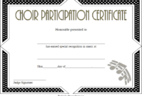 Choir Certificate Of Participation Template Free Printable inside Best Choir Certificate Template