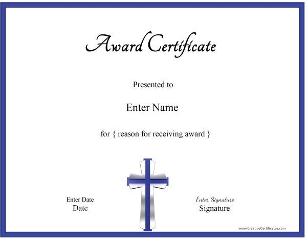 Christian Award Certificates | Certificate Templates within Christian Certificate Template